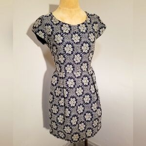 Boden Navy and Cream Floral Mini Dress